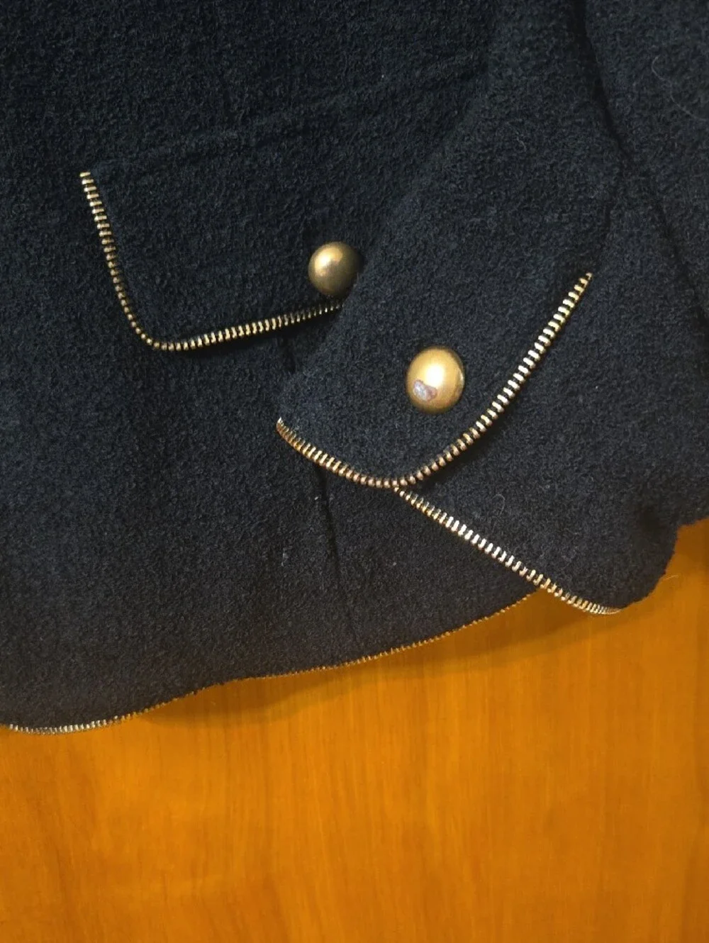 Linea by Louis Dell'Olio     Black Jacket with Gold Trim